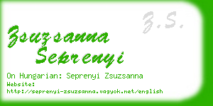 zsuzsanna seprenyi business card